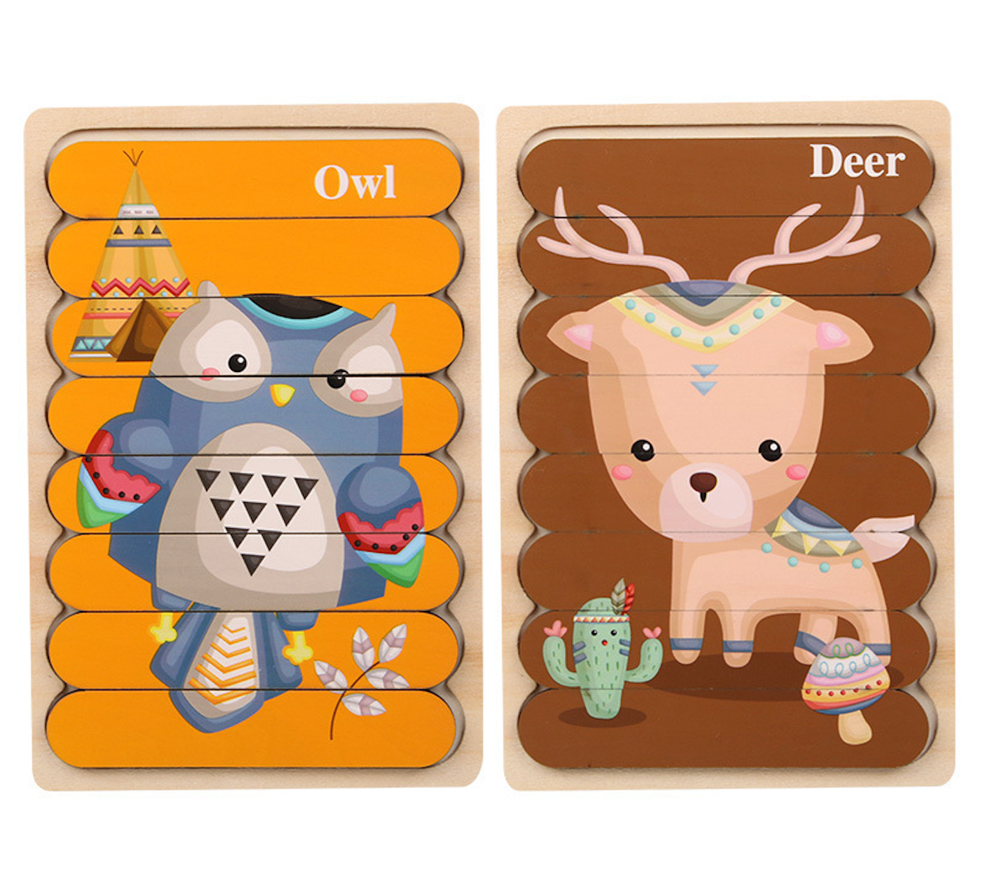 Juegos de rompecabezas Montessori reversibles (juego de 2)
