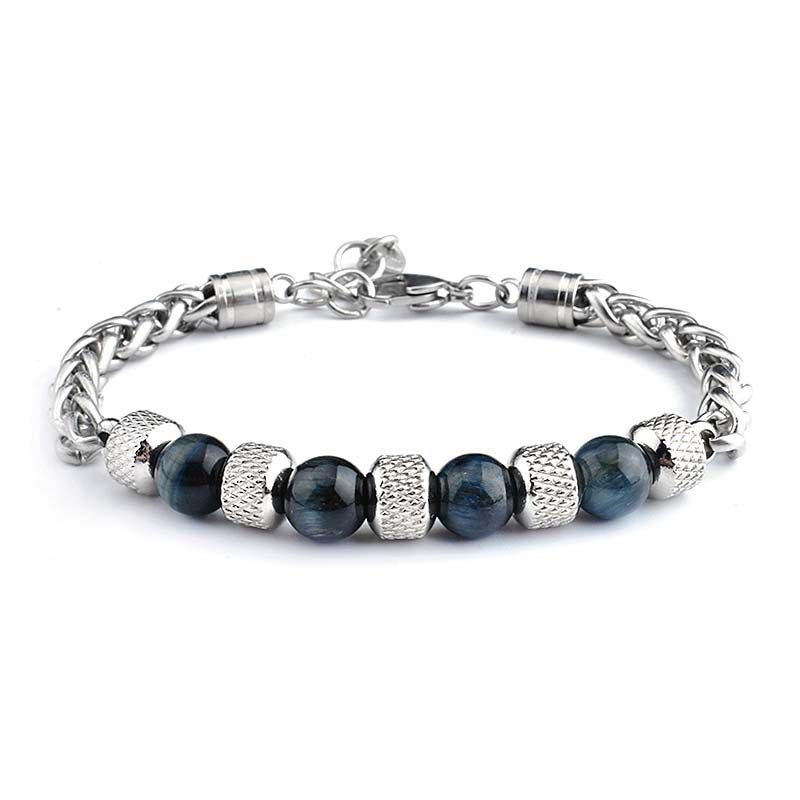 Buddha Stones Black Onyx Tiger Eye Bead Courage Bracelet Bracelet BS Black Tiger Eye 8mm