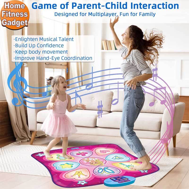Fidtoy Dancing Challenge Playmat for Kids Ages 3-10 – LED Music Interactive Exercise Mat