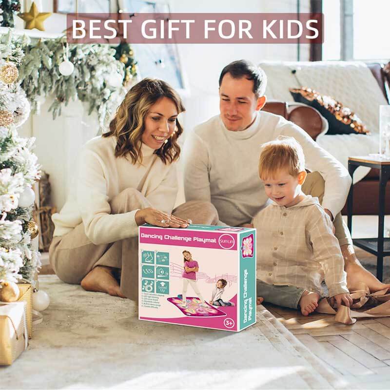 Fidtoy Dancing Challenge Playmat for Kids Ages 3-10 – LED Music Interactive Exercise Mat