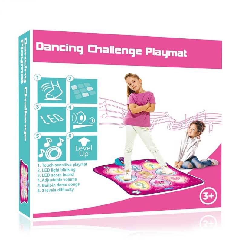 Fidtoy Dancing Challenge Playmat for Kids Ages 3-10 – LED Music Interactive Exercise Mat