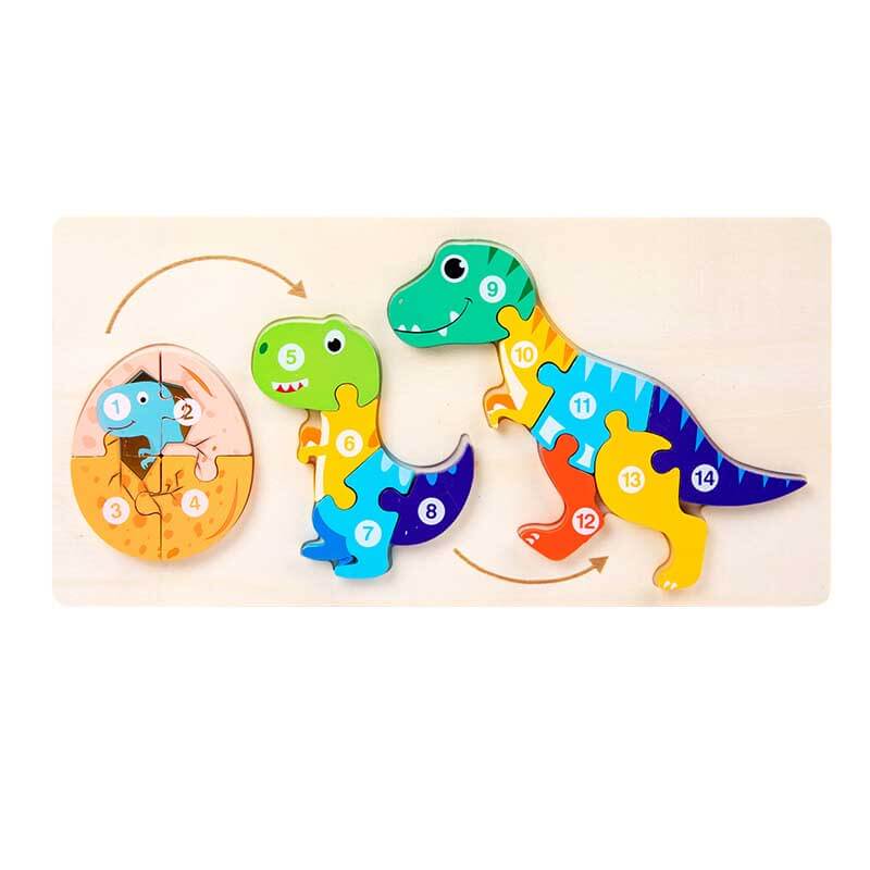 Fidtoy Ensemble de puzzles en bois d'animaux – Jouet d'apprentissage pour tout-petits avec formes d'animaux