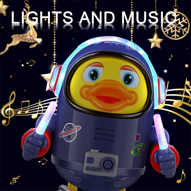 Fidtoy Space Duck Juguete Musical para Niños Pequeños | Aprendizaje Sensorial Interactivo con LED y Música