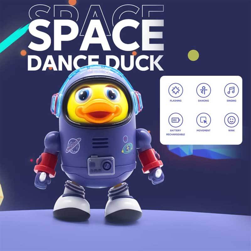 Fidtoy Space Duck Juguete Musical para Niños Pequeños | Aprendizaje Sensorial Interactivo con LED y Música