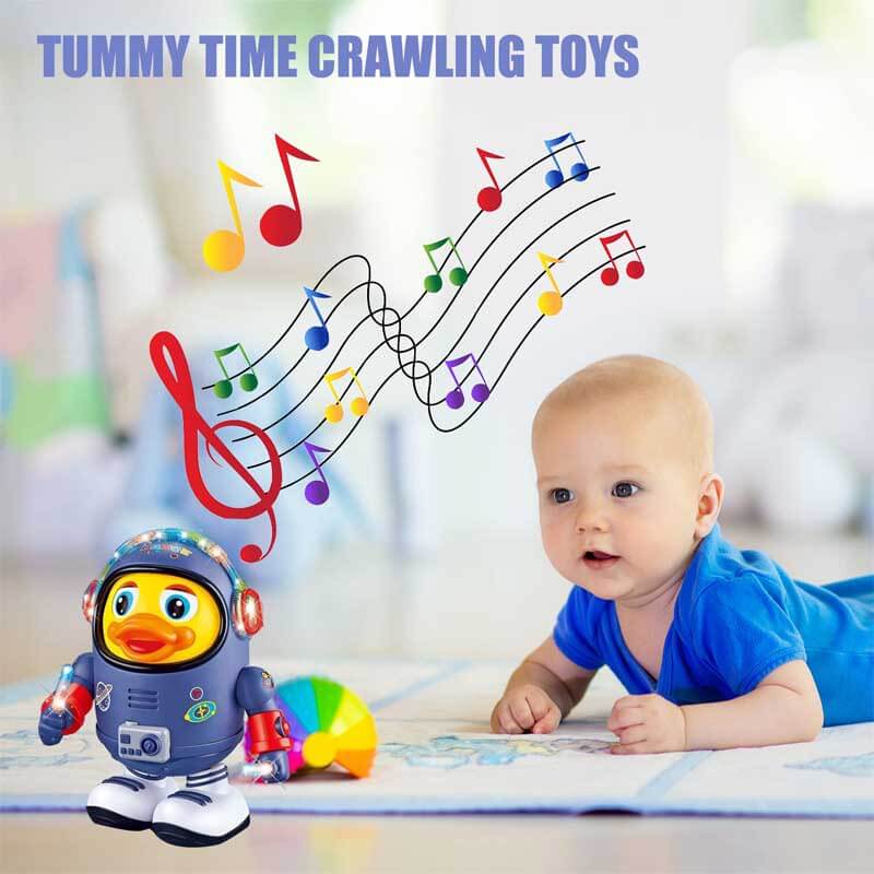 Fidtoy Space Duck Juguete Musical para Niños Pequeños | Aprendizaje Sensorial Interactivo con LED y Música