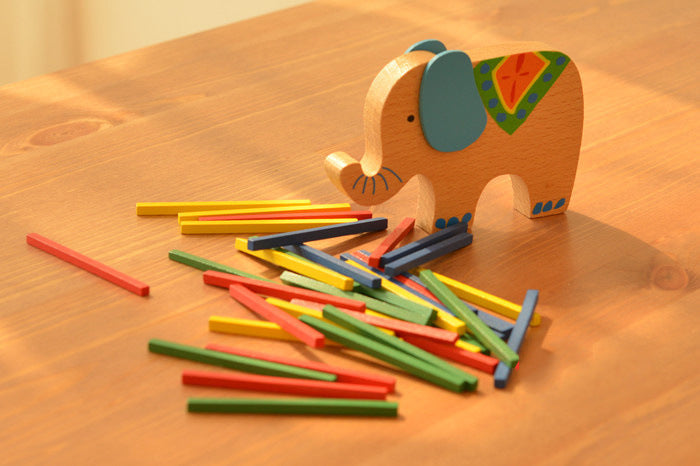 Wooden elephant camel balance beam educational toy
