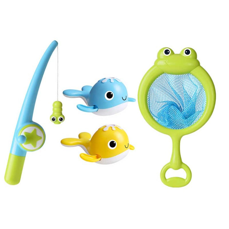 Fidtoy Baby Bath Fishing Toy Set Magnetic Whale Water Game