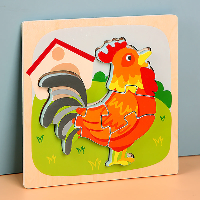 MiniMind™ Wooden Chunky Puzzle Set - Montessori Learning Toys for Toddlers