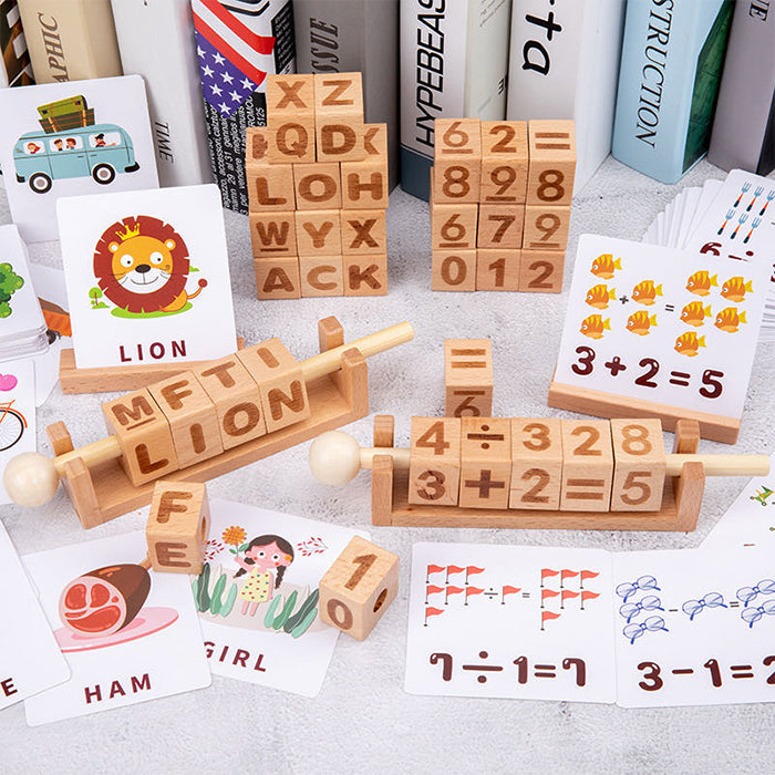 Jouets mathématiques en bois d'association de chiffres / d'apprentissage de paires de mots Jouets en bois à durée de vie illimitée