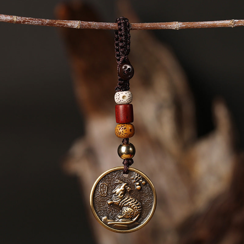 Chinese Zodiac Copper Luck Keychain Decoration Decoration BS Rat