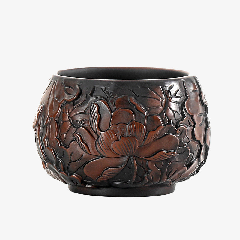Buddha Stones Lotus Leaf Flower Landscape Dragon Bamboo Ceramic Teacup Kung Fu Tea Cup Bowl Cup BS 6