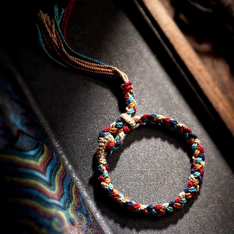Buddha Stones Hand-Woven Multicolor Tibetan Luck Rope Bracelet - image 6