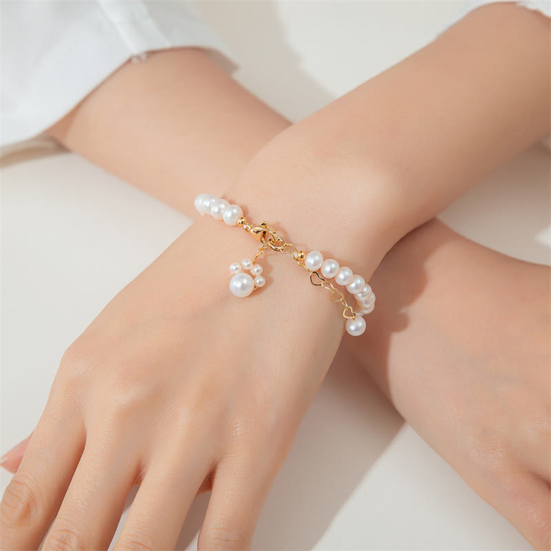 Buddha Stones Pearl Cat Paw Healing Chain Bracelet Bracelet BS 3
