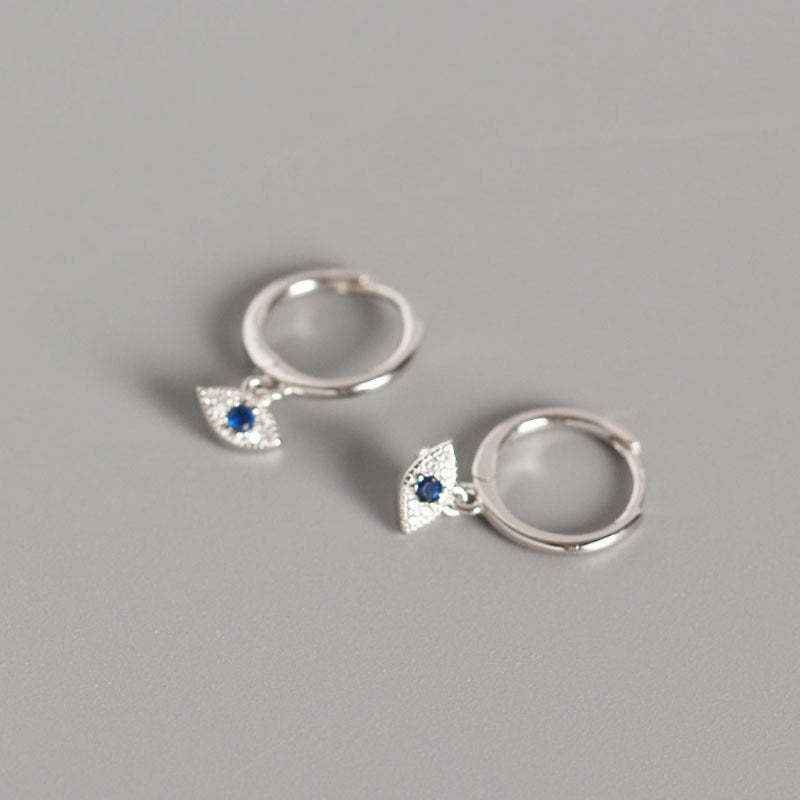 Buddha Stones 925 Sterling Silver Evil Eye Blessing Protection Stud Earrings Earrings BS Silver