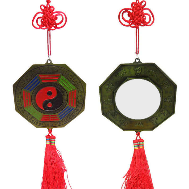 Buddha Stones Feng Shui Bagua Map Chinese Knotting Harmony Energy Map Mirror Bagua Map BS 13CM Bagua Map
