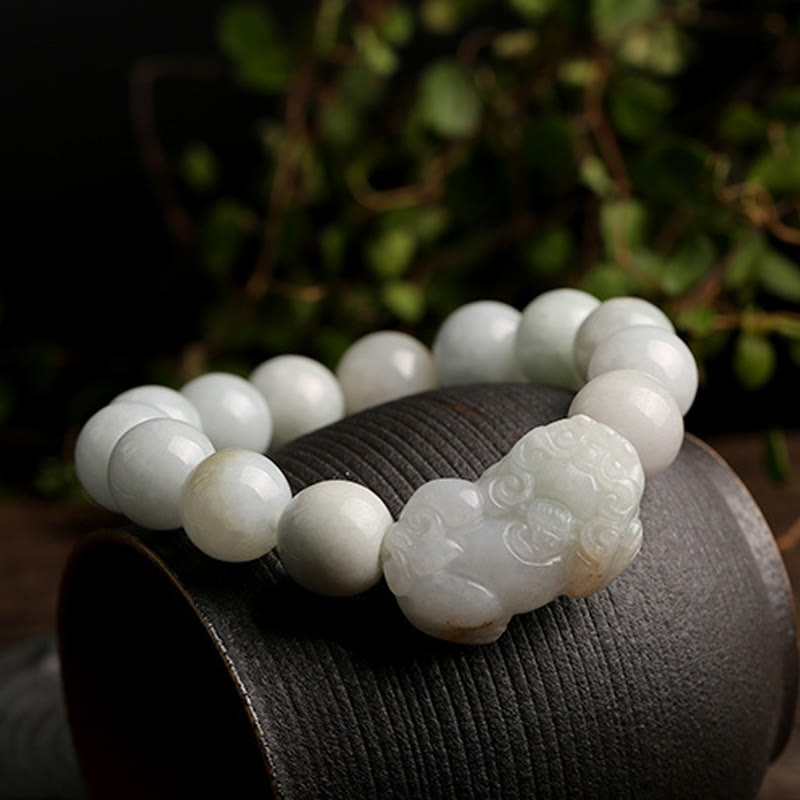 Buddha Stones Fengshui Wealth Prosperity Jade PiXiu Luck Bracelet Bracelet BS 1
