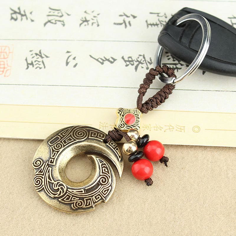 Buddha Stones Good Luck Fortune Copper Wealth Key Chain Key Chain BS 10