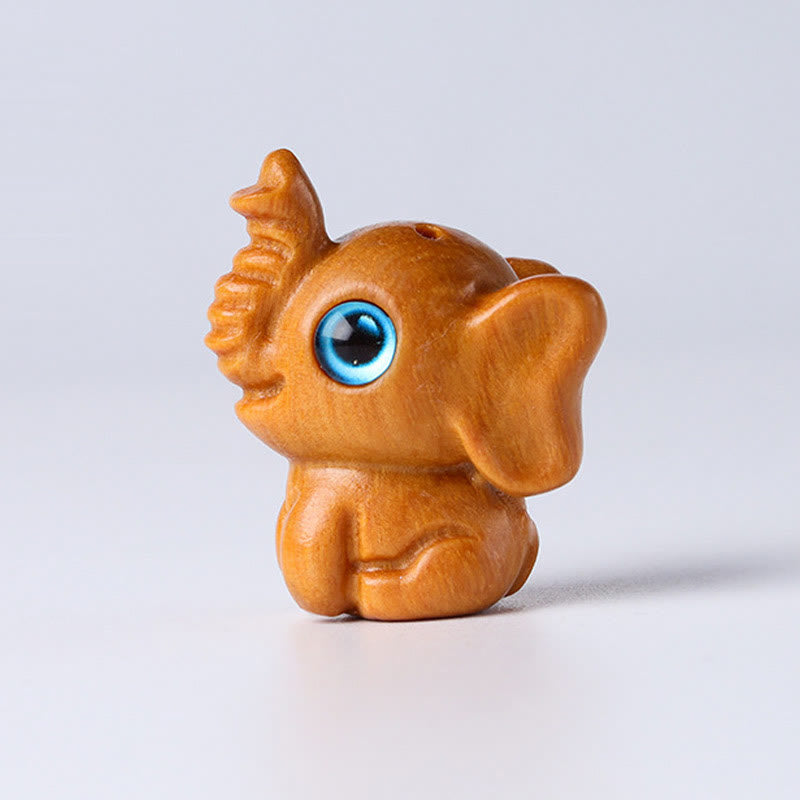 Foviel Sandalwood Small Leaf Red Sandalwood Green Sandalwood Lucky Mini Elephant Carved Protection Decoration