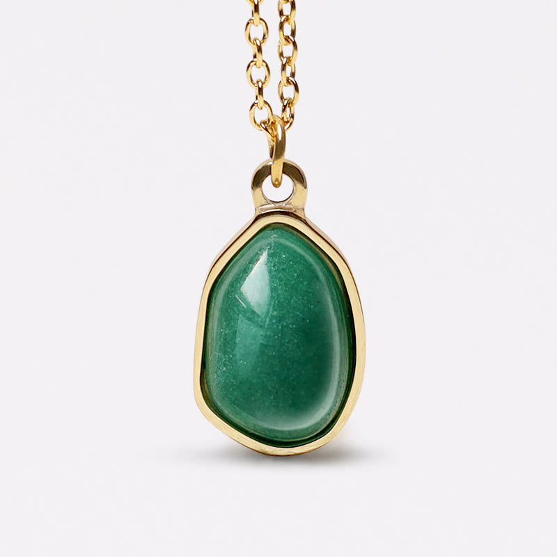 Foviel Natural Green Aventurine Amethyst Rose Quartz Blessing Necklace Pendant