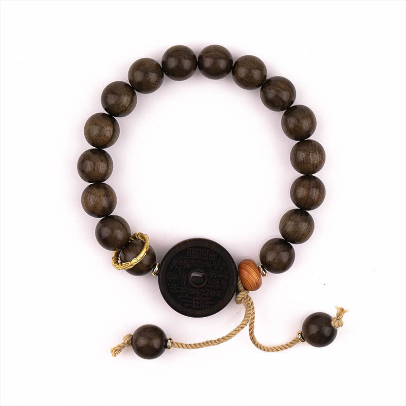 Buddha Stones Ebony Wood Mountain Ghosts Spend Money Balance Bracelet Bracelet BS 5