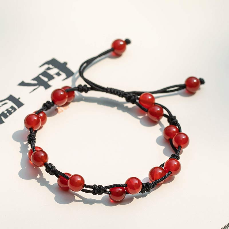 Bracelet calme Foviel en agate rouge, agate mousse et cinabre