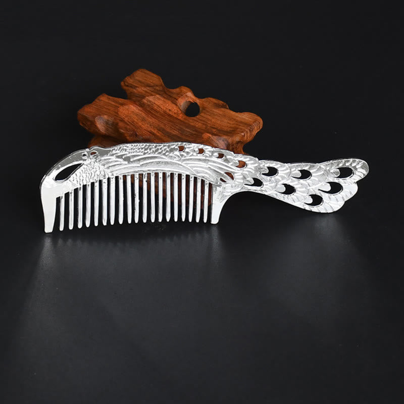 Buddha Stones Lucky Dragon Phoenix Protection Strength Comb Comb BS Phoenix Hollow