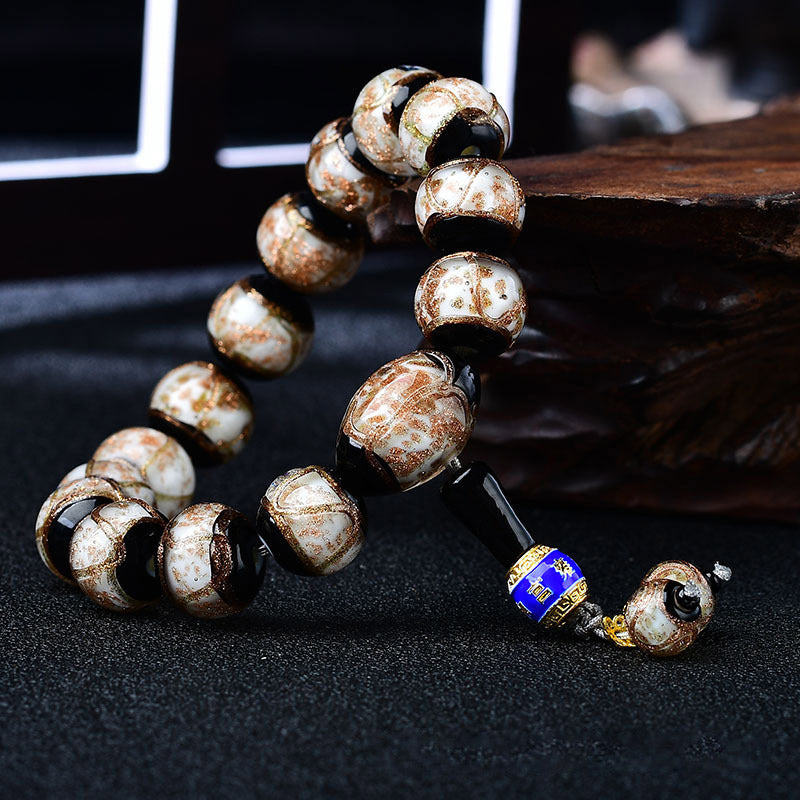 Buddha Stones Tibetan Dragon Vein Agate Healing Bracelet Bracelet BS 17
