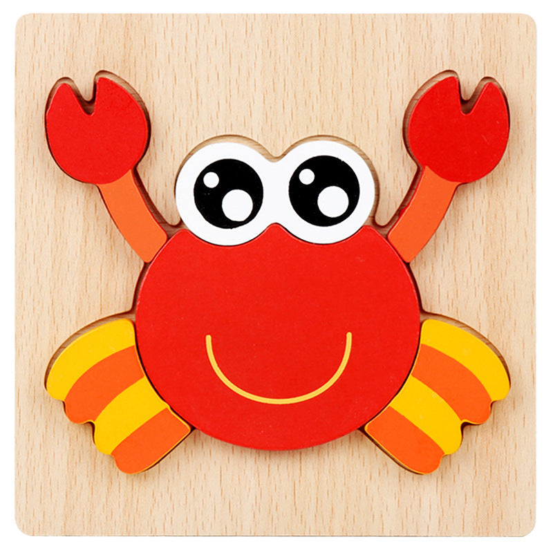 Basic Kids Starter Puzzle Various Designs Bear, Airplane, Butterfly, Bee, Ladybug, Boat Wooden Puzzle