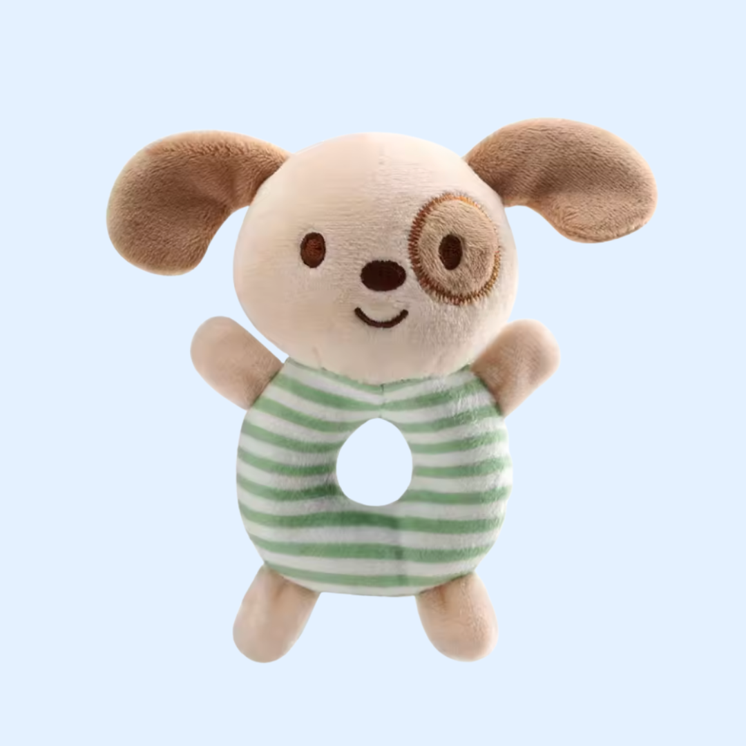 Fidtoy Snuggle & Shake Rattle Friend Plush Baby Toy for Newborn Sensory Play