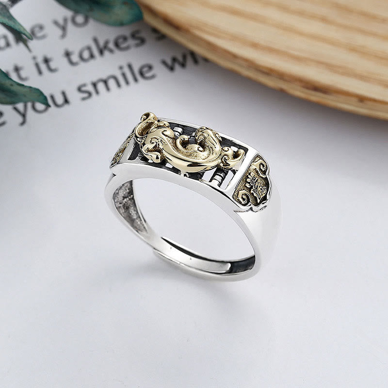 Buddha Stones 925 Sterling Silver PiXiu Luck Wealth Adjustable Ring Ring BS 1