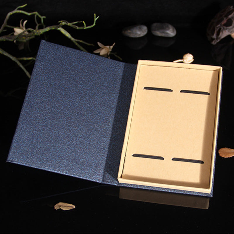 Marque-pages Foviel Zen Enlightenment en bois d'ébène et bois de santal rouge à petites feuilles avec coffret cadeau