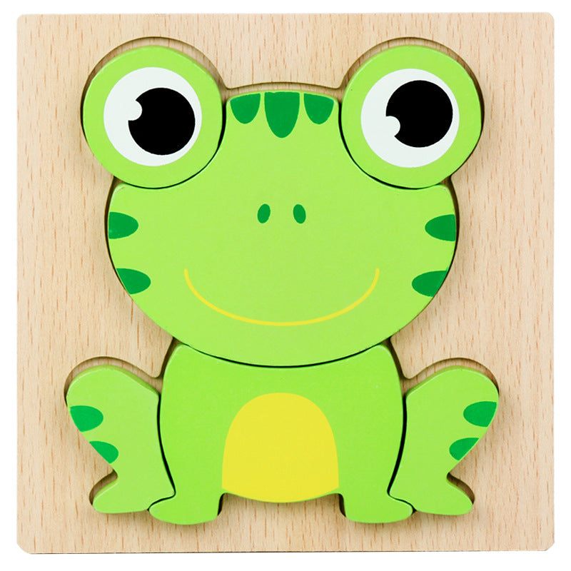 Basic Kids Starter Puzzle Various Designs Bear, Airplane, Butterfly, Bee, Ladybug, Boat Wooden Puzzle