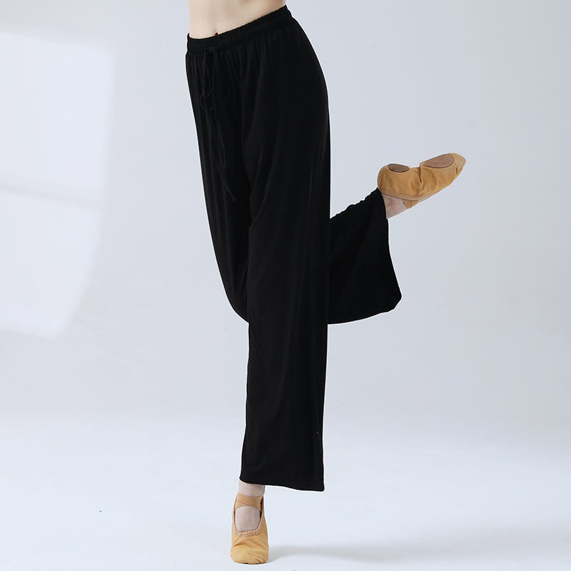 Buddha Stones Loose Modal Drawstring Wide Leg Pants For Yoga Dance - Black - US12,UK/AU16,EU44 (3XL) - image 9