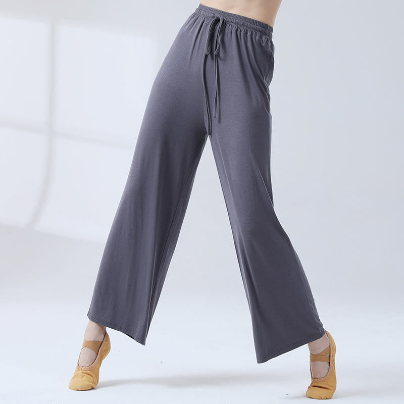 Buddha Stones Loose Modal Drawstring Wide Leg Pants For Yoga Dance - Slategray - US12,UK/AU16,EU44 (3XL) - image 22