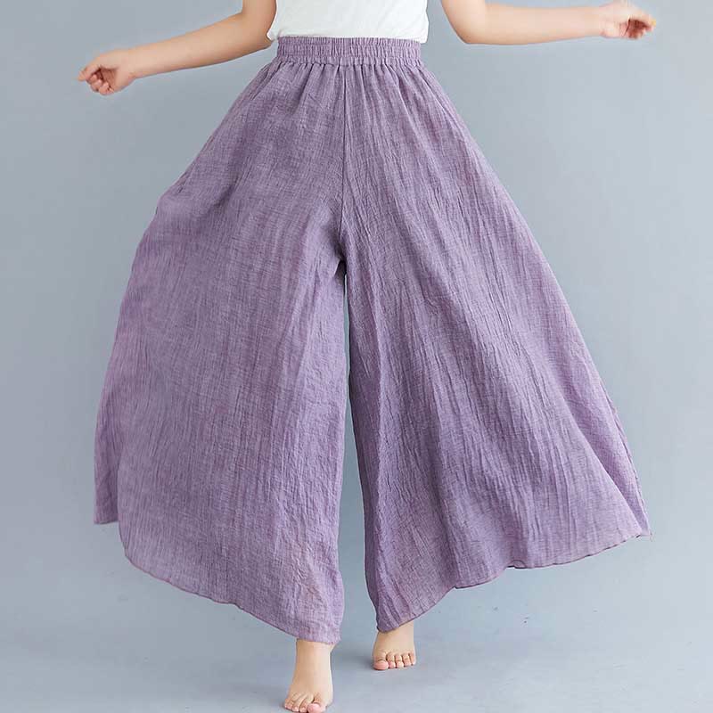 Buddha Stones Women Casual Loose Cotton Linen Wide Leg Pants For Yoga Dance - Dark Purple - US2,UK/AU6,EU34 (M) - image 21