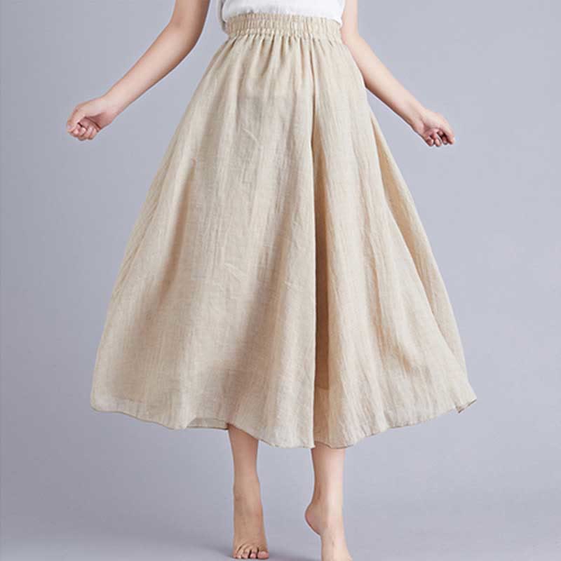 Buddha Stones Women Casual Loose Cotton Linen Wide Leg Pants For Yoga Dance - Apricot - US2,UK/AU6,EU34 (M) - image 29