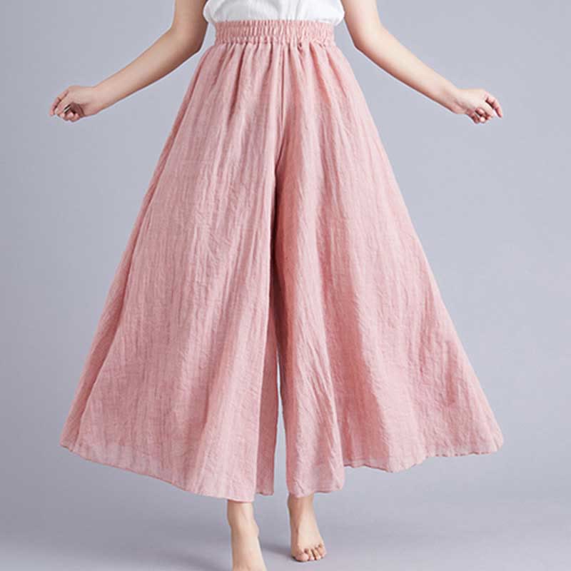 Buddha Stones Women Casual Loose Cotton Linen Wide Leg Pants For Yoga Dance - Light Pink - US2,UK/AU6,EU34 (M) - image 48