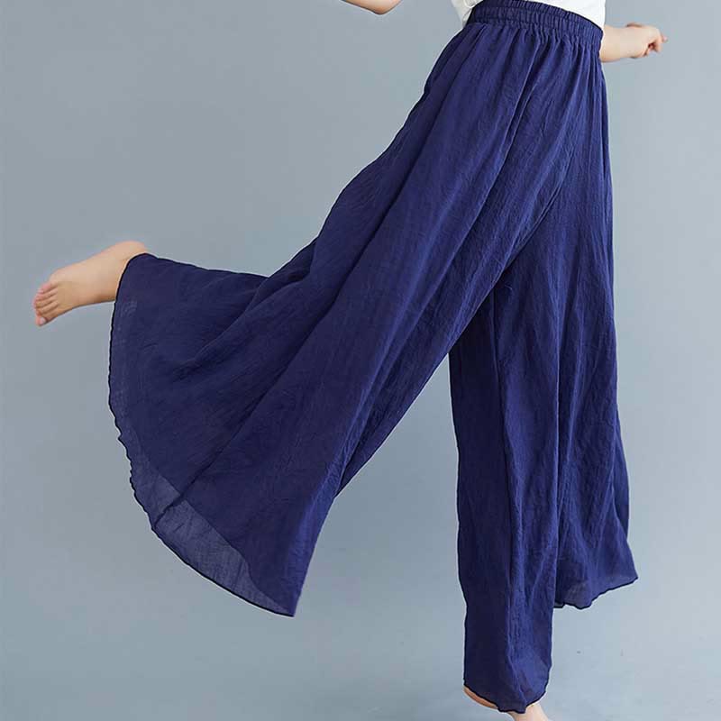 Buddha Stones Women Casual Loose Cotton Linen Wide Leg Pants For Yoga Dance - image 44