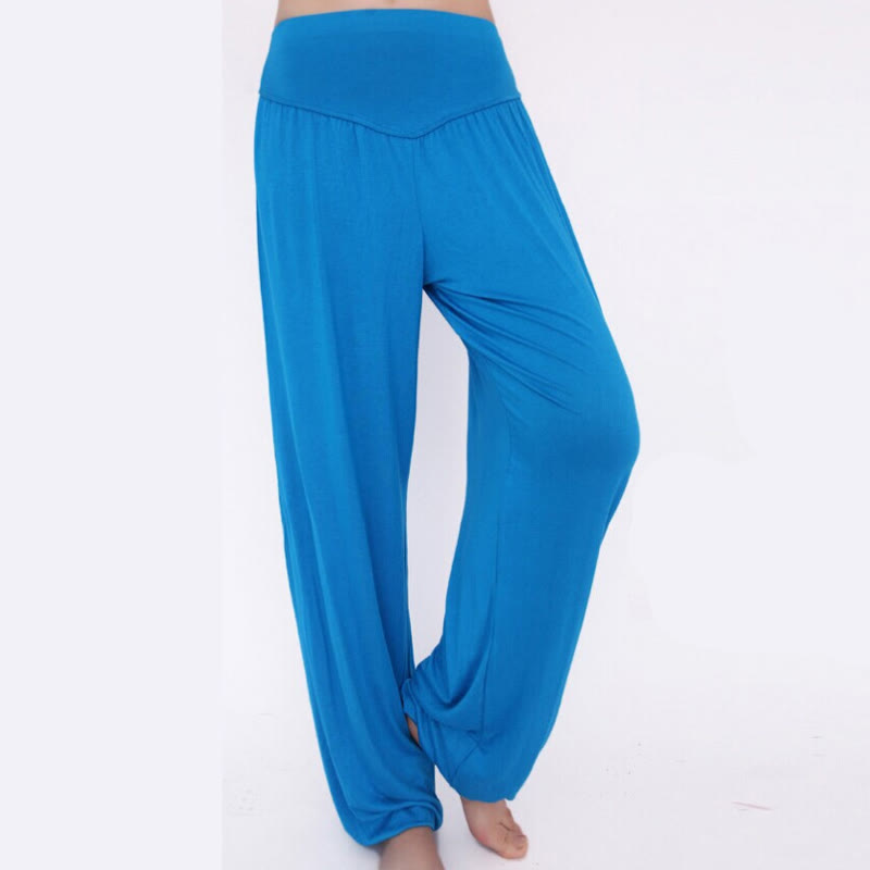 Foviel Solid Color Yoga Dance Long Harem Pants