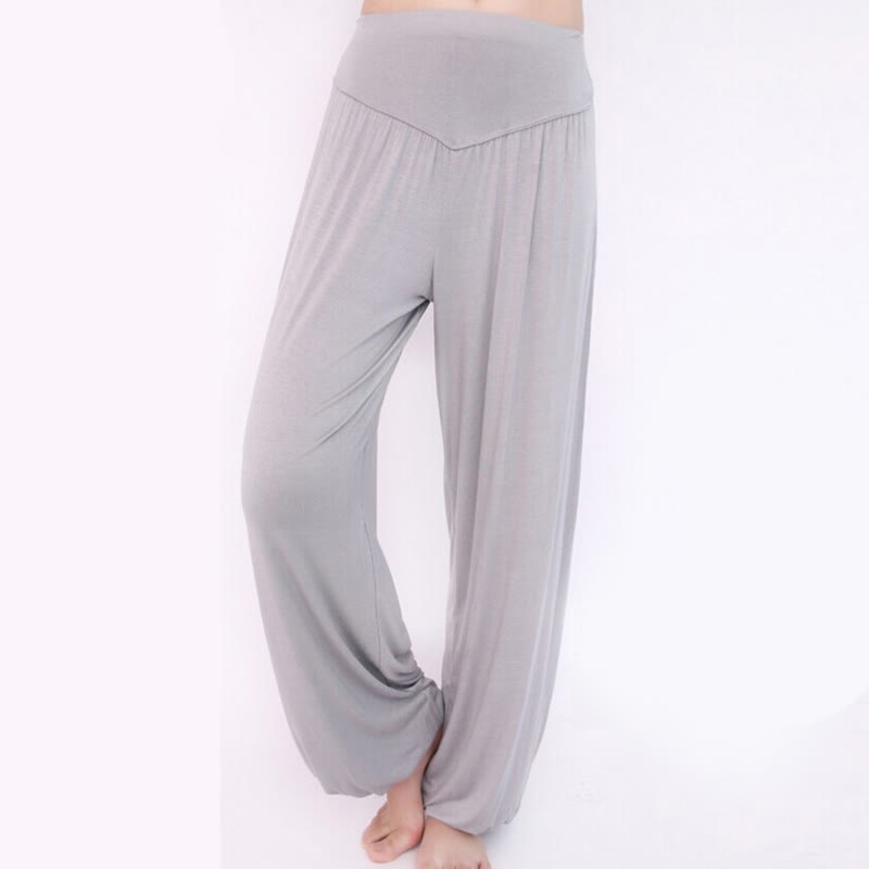 Foviel Solid Color Yoga Dance Long Harem Pants