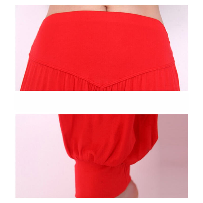 Foviel Solid Color Yoga Dance Long Harem Pants