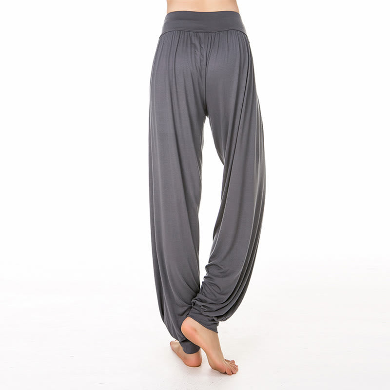 Foviel Solid Color Yoga Dance Long Harem Pants