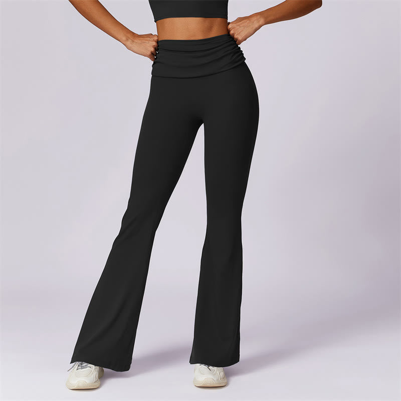 Foviel Sleeveless Backless Strap Tank Top Bra Flared Pants Sports Fitness Yoga