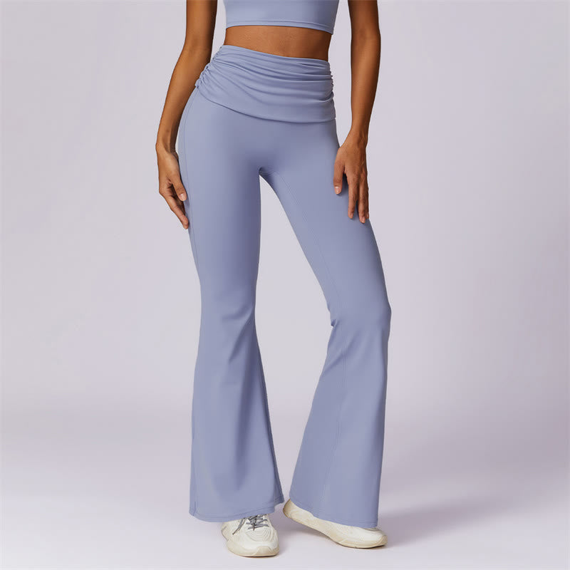 Foviel Sleeveless Backless Strap Tank Top Bra Flared Pants Sports Fitness Yoga