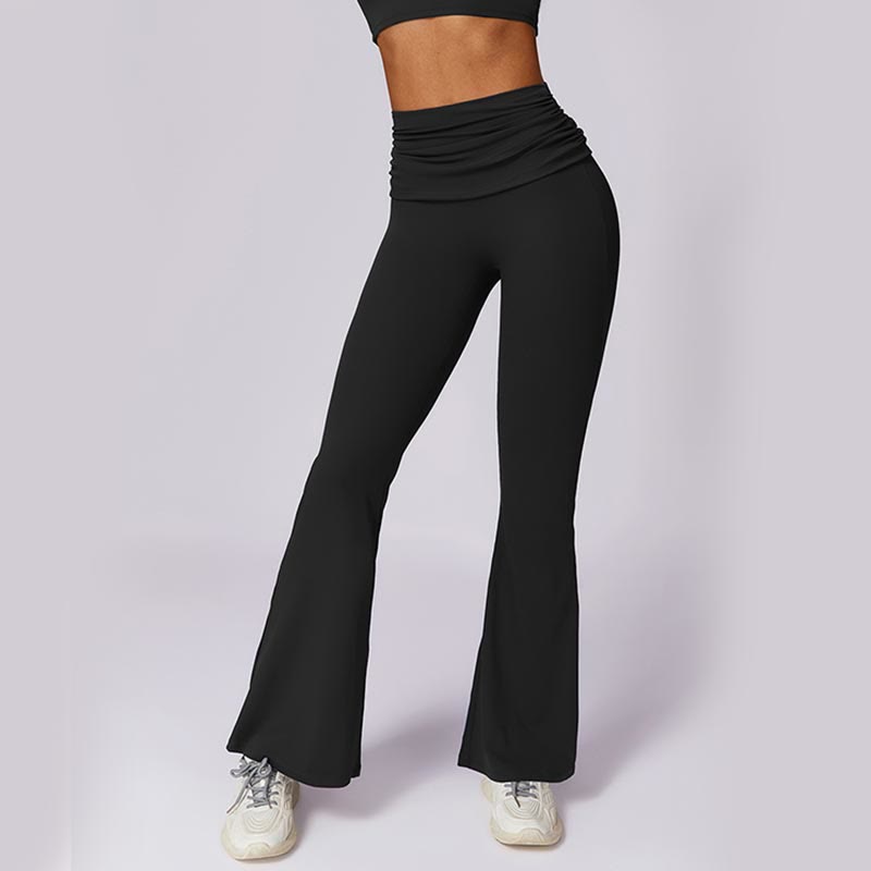Foviel Sleeveless Backless Strap Tank Top Bra Flared Pants Sports Fitness Yoga
