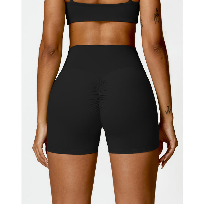 Buddha Stones Gym Sports Yoga Backless Bra Crop Tank Top Shorts - image 11