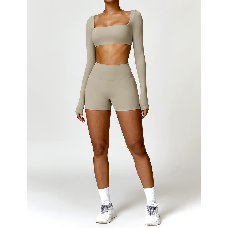 Buddha Stones Gym Sports Yoga Backless Bra Crop Tank Top Shorts - image 58
