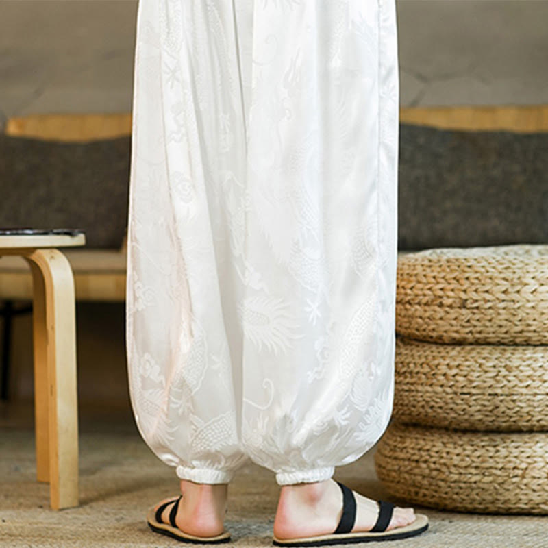 Buddha Stones Dragon Pattern Loose Men's Harem Pants With Pockets - image 14