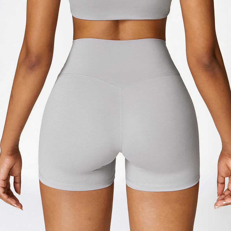 Buddha Stones Solid Color Crop Tank Top High Waist Shorts Sports Fitness Gym Yoga Outfits - image 36
