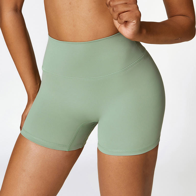 Buddha Stones Solid Color Crop Tank Top High Waist Shorts Sports Fitness Gym Yoga Outfits - Green - Shorts - US8-10,UK/AU12-14,EU40-42 (XL) - image 56